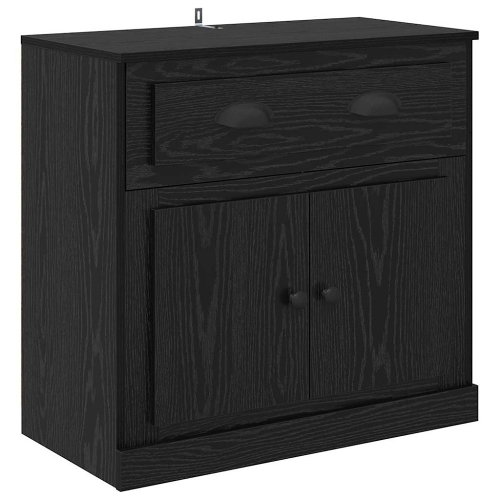 Produktbild för Skåp 2 pcs Svart Ek 70 x 35,5 x 67,5 cm Konstruerat trä