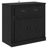 Produktbild för Skåp 2 pcs Svart Ek 70 x 35,5 x 67,5 cm Konstruerat trä