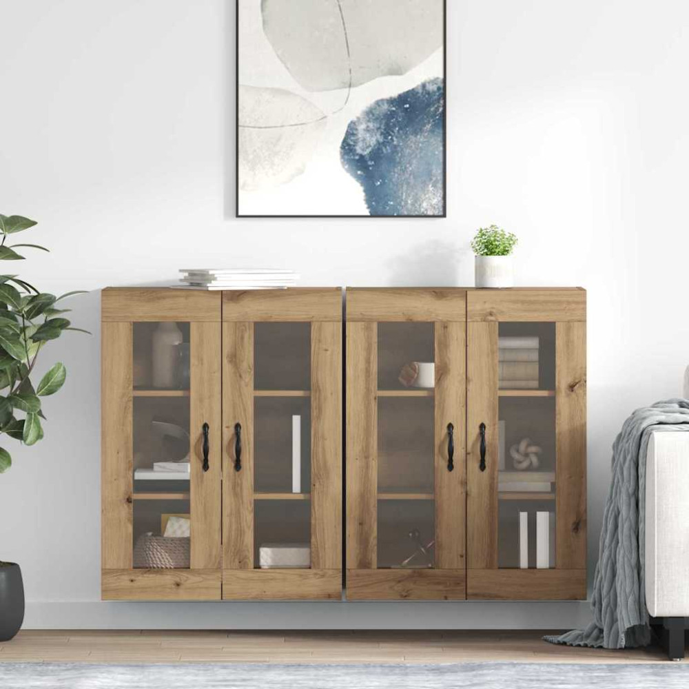 Produktbild för Väggskåp 2 pcs Artisan Ek 69,5 x 34 x 90 cm Konstruerat trä