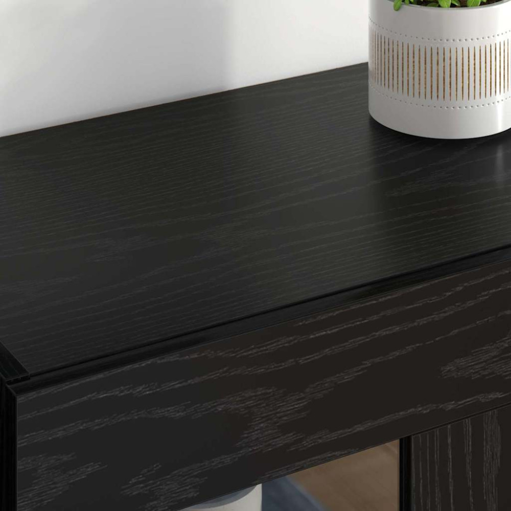 Produktbild för Väggskåp 2 pcs Svart Ek 69,5 x 34 x 90 cm Konstruerat trä
