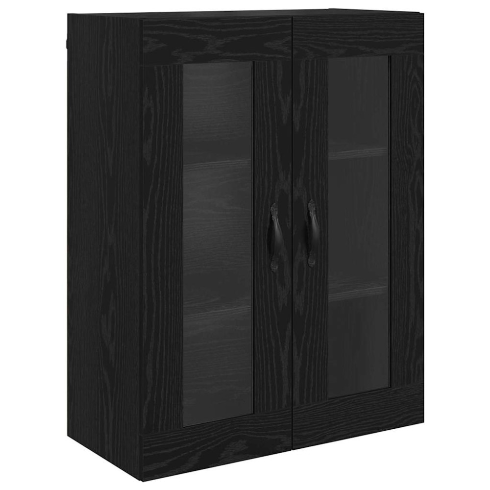 Produktbild för Väggskåp 2 pcs Svart Ek 69,5 x 34 x 90 cm Konstruerat trä