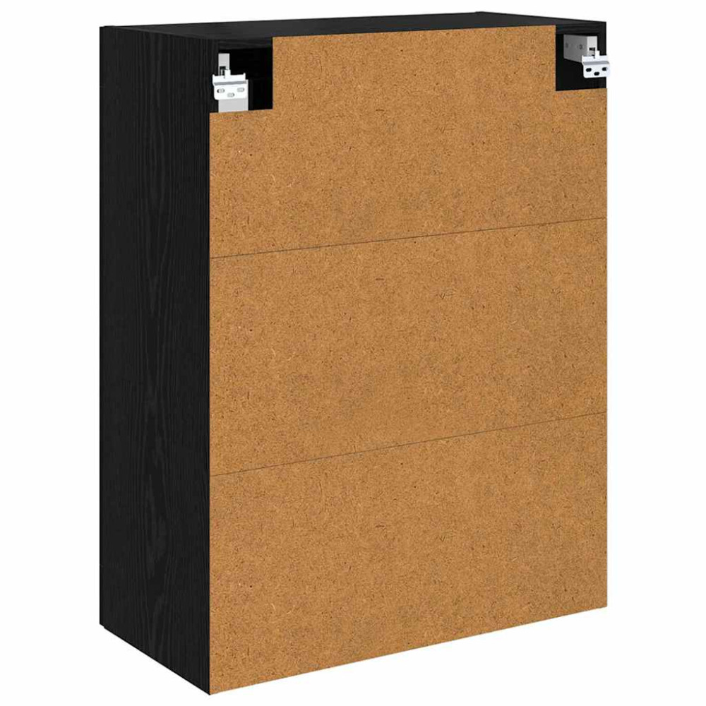 Produktbild för Väggskåp 2 pcs Svart Ek 69,5 x 34 x 90 cm Konstruerat trä