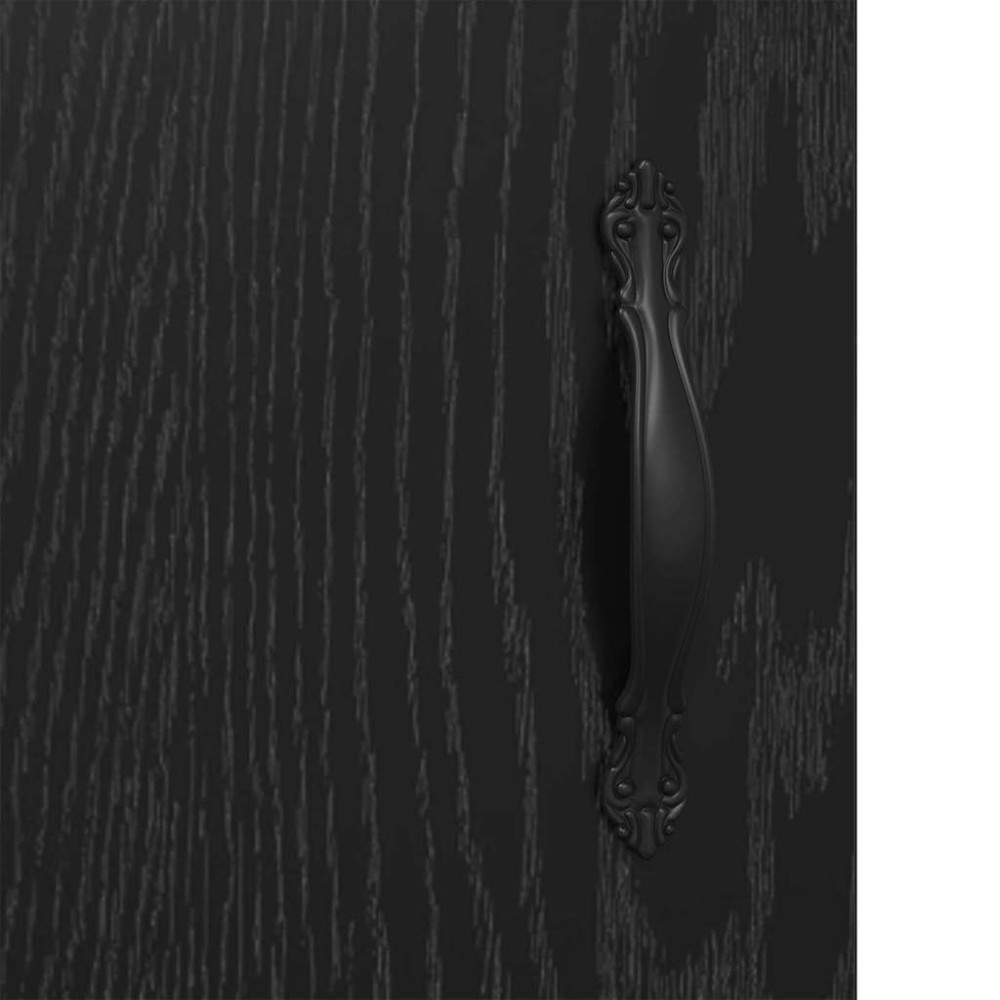 Produktbild för Väggskåp 2 pcs Svart Ek 69,5 x 34 x 90 cm Konstruerat trä