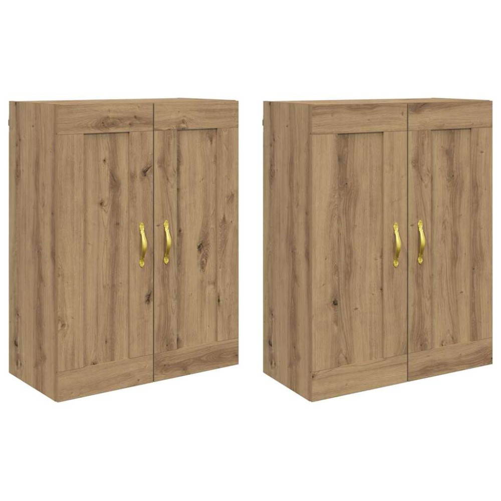Produktbild för Väggmonterat skåp 2 pcs Artisan Ek 69,5 x 34 x 90 cm
