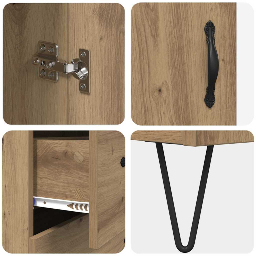 Produktbild för Skåp med låda Artisan Ek 69,5 x 34 x 90 cm Konstruerat trä