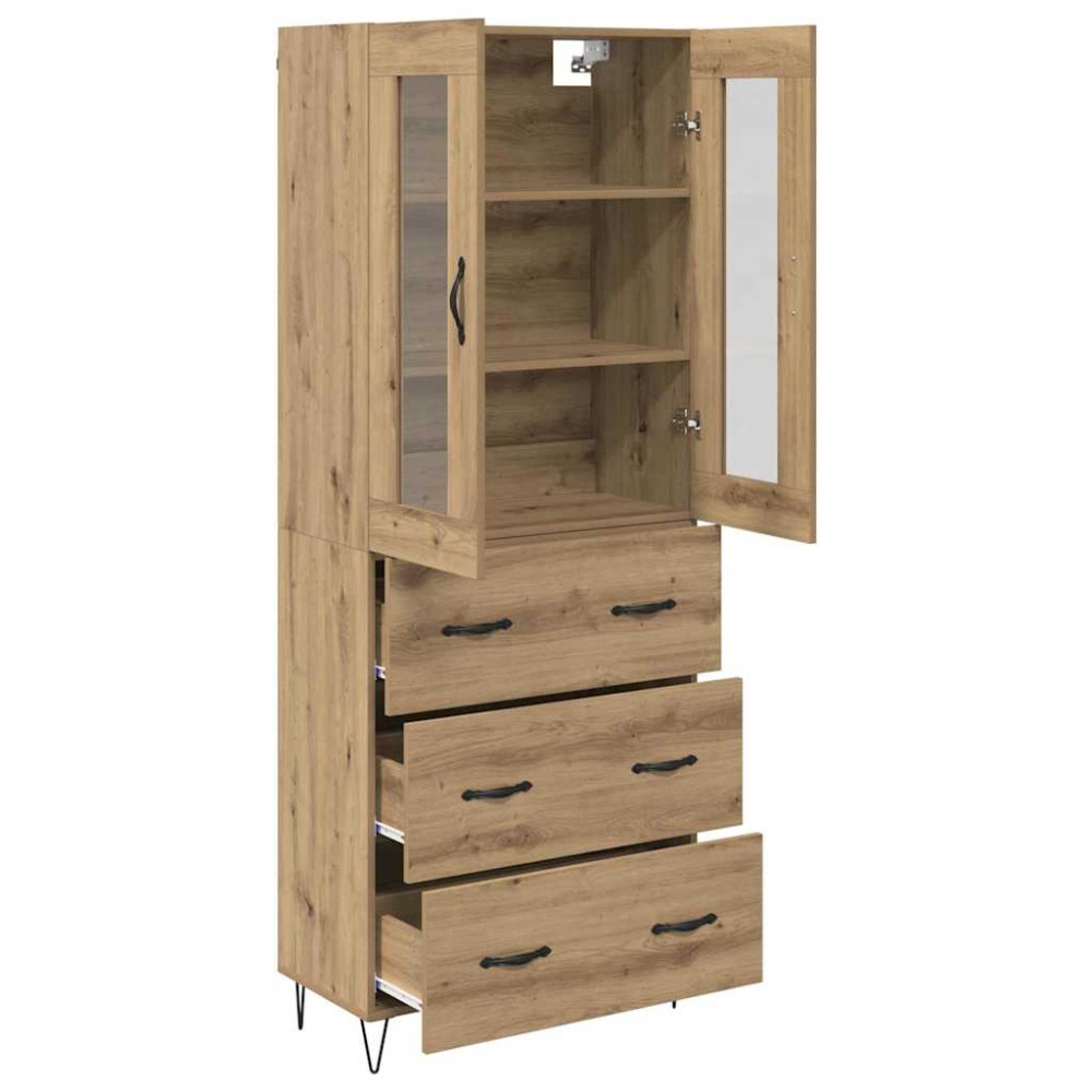 Produktbild för Skåp med låda Artisan Ek 69,5 x 34 x 90 cm Konstruerat trä