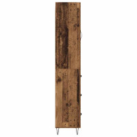 Produktbild för Skåp med låda Gammalt trä 34,5 x 34 x 90 cm Konstruerat trä