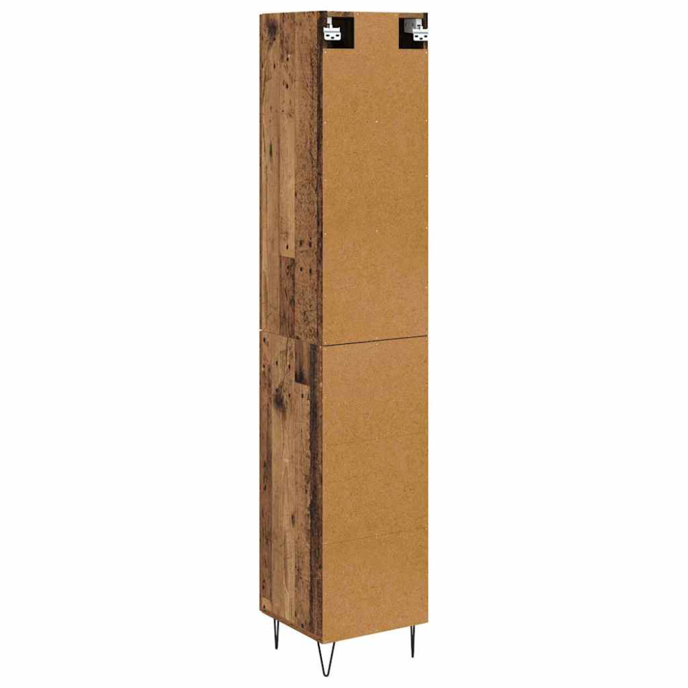 Produktbild för Skåp med låda Gammalt trä 34,5 x 34 x 90 cm Konstruerat trä