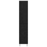 Produktbild för Skåp med låda Svart Ek 34,5 x 34 x 90 cm Konstruerat trä