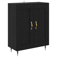 Produktbild för Skåp Svart Ek 69,5 x 34 x 90 cm Konstruerat trä