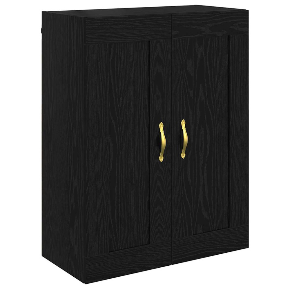 Produktbild för Skåp Svart Ek 69,5 x 34 x 90 cm Konstruerat trä