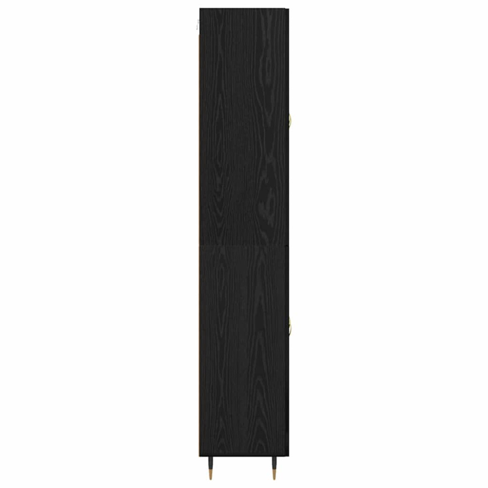 Produktbild för Skåp Svart Ek 69,5 x 34 x 90 cm Konstruerat trä