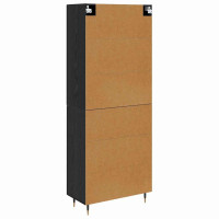 Produktbild för Skåp Svart Ek 69,5 x 34 x 90 cm Konstruerat trä