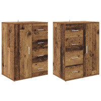 Produktbild för Skåp Corona 2 pcs Gammalt trä 59 x 39 x 80 cm Konstruerat trä