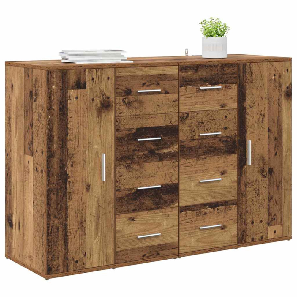 Produktbild för Skåp Corona 2 pcs Gammalt trä 59 x 39 x 80 cm Konstruerat trä