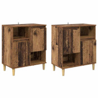 Produktbild för Skåp 2 pcs Gammalt trä 60 x 35 x 70 cm Konstruerat trä