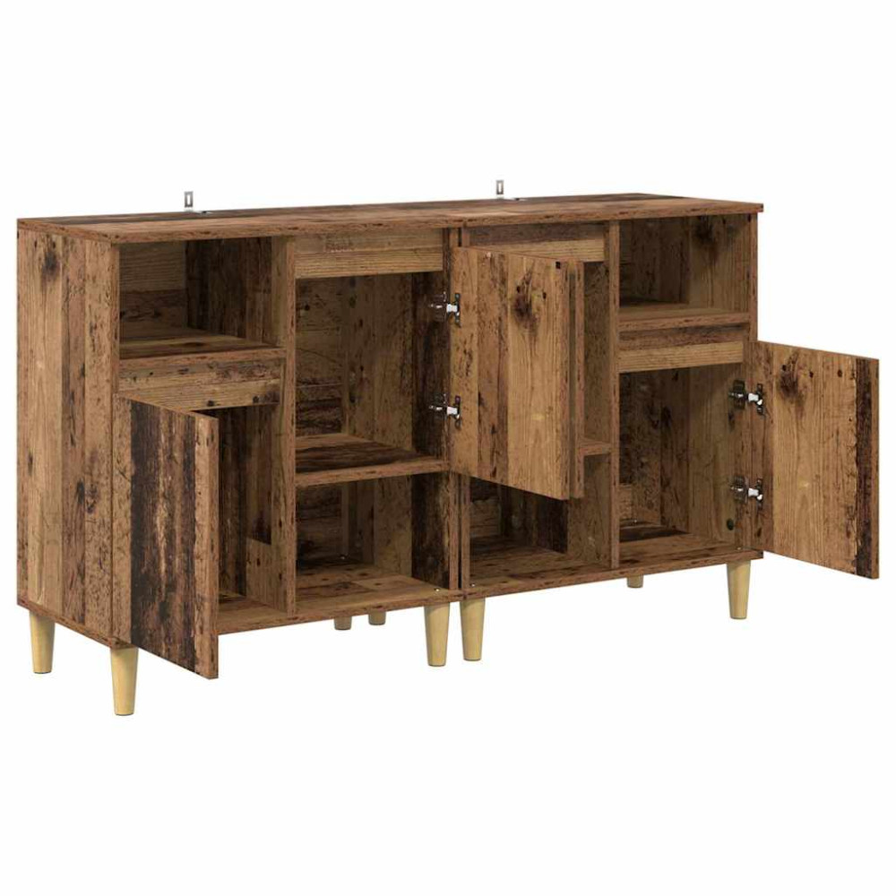 Produktbild för Skåp 2 pcs Gammalt trä 60 x 35 x 70 cm Konstruerat trä