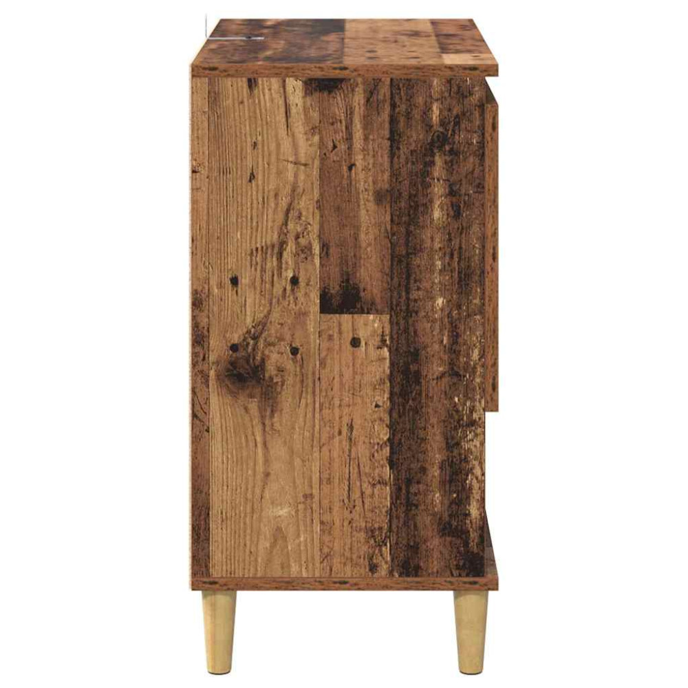 Produktbild för Skåp 2 pcs Gammalt trä 60 x 35 x 70 cm Konstruerat trä