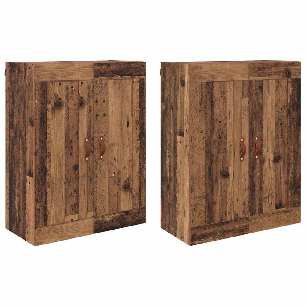 Produktbild för Väggmonterat skåp 2 pcs Gammalt trä 69,5 x 34 x 90 cm