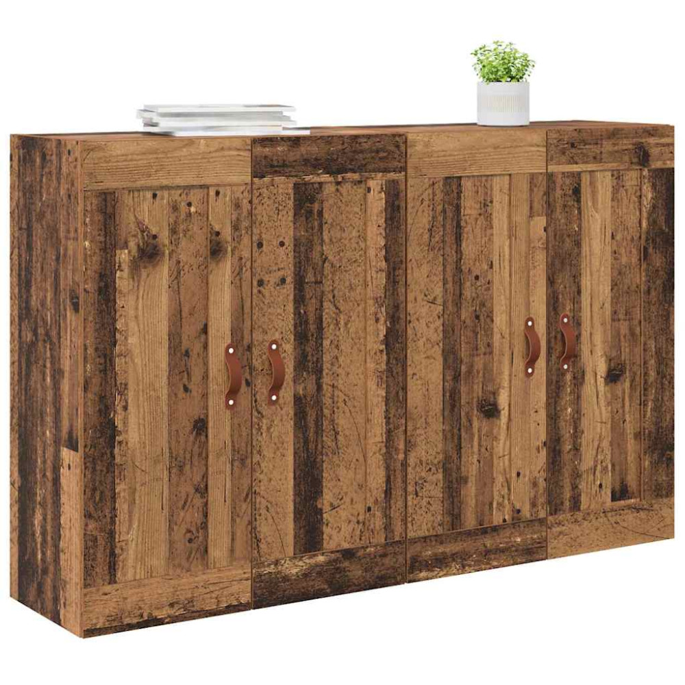 Produktbild för Väggmonterat skåp 2 pcs Gammalt trä 69,5 x 34 x 90 cm