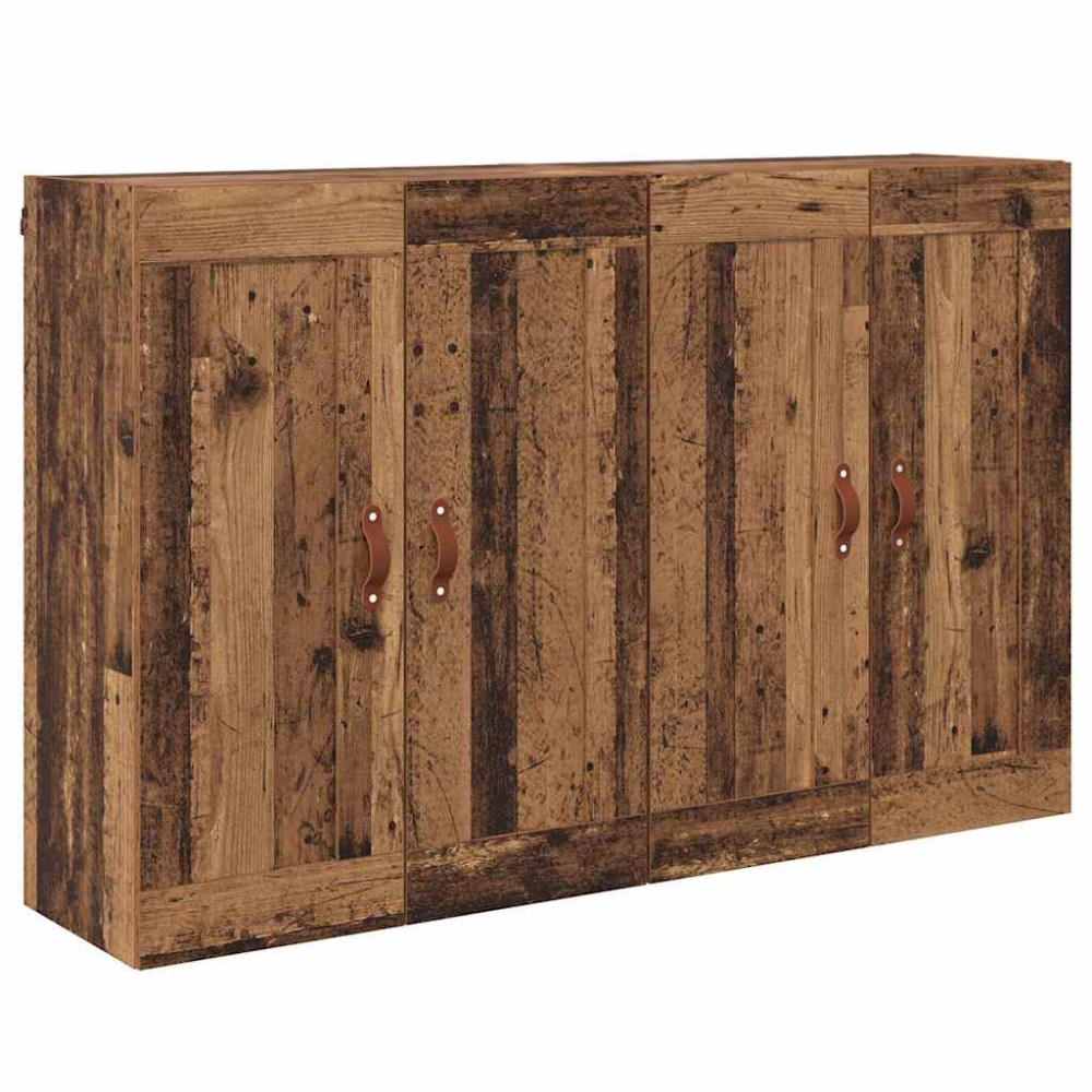 Produktbild för Väggmonterat skåp 2 pcs Gammalt trä 69,5 x 34 x 90 cm