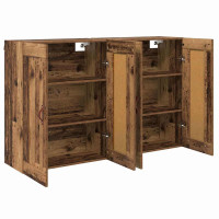 Produktbild för Väggmonterat skåp 2 pcs Gammalt trä 69,5 x 34 x 90 cm
