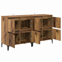 Produktbild för Skåp 2 pcs Gammalt trä 60 x 35 x 70 cm Konstruerat trä