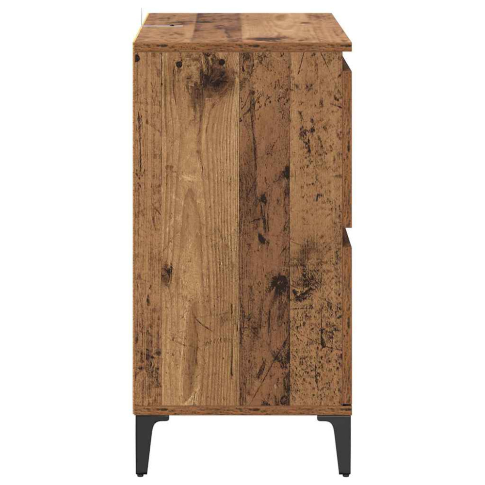 Produktbild för Skåp 2 pcs Gammalt trä 60 x 35 x 70 cm Konstruerat trä