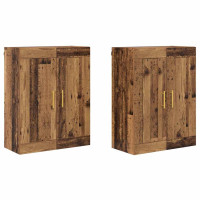 Produktbild för Väggmonterat skåp 2 pcs Gammalt trä 69,5 x 34 x 90 cm