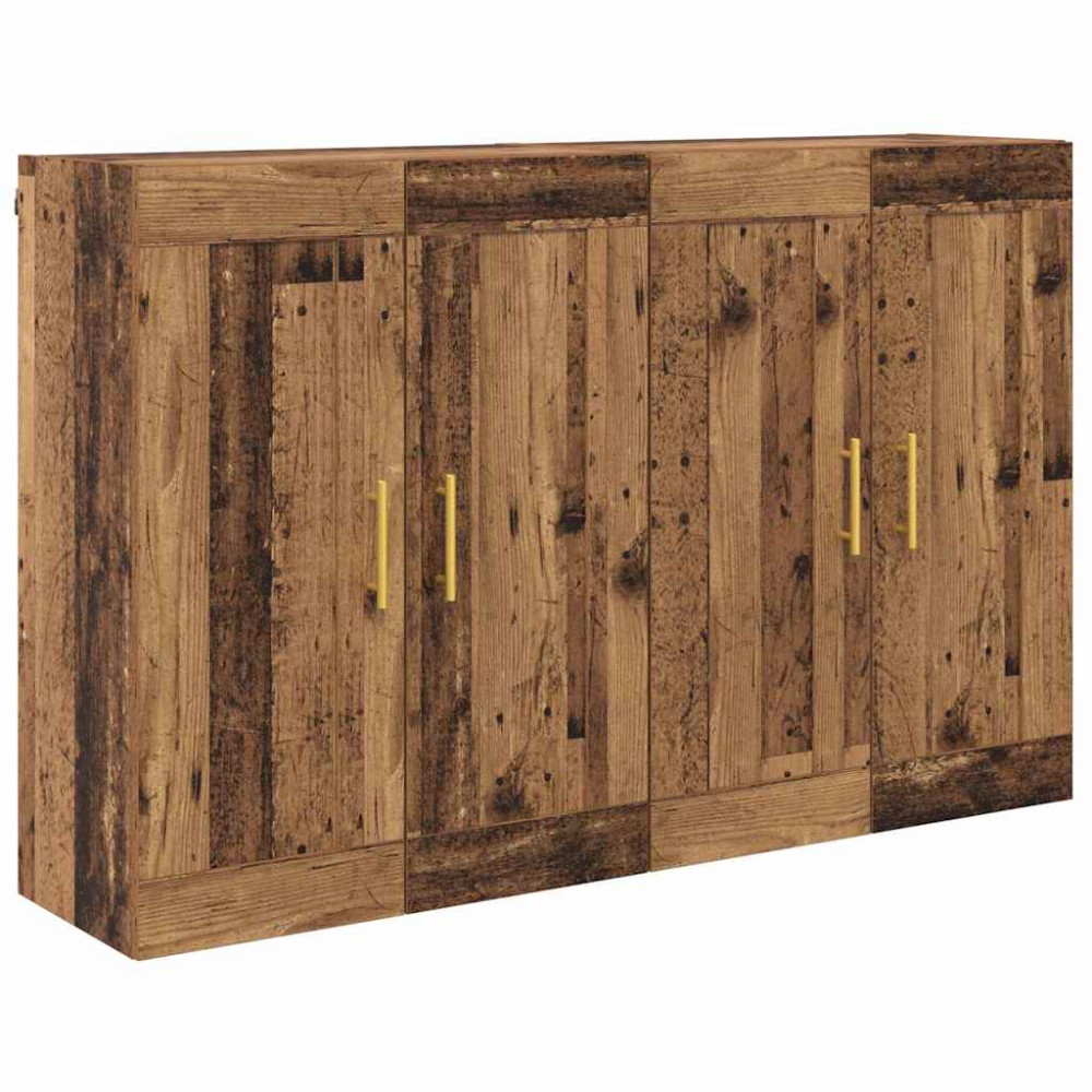 Produktbild för Väggmonterat skåp 2 pcs Gammalt trä 69,5 x 34 x 90 cm