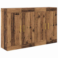 Produktbild för Väggmonterat skåp 2 pcs Gammalt trä 69,5 x 34 x 90 cm
