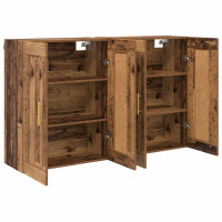 Produktbild för Väggmonterat skåp 2 pcs Gammalt trä 69,5 x 34 x 90 cm