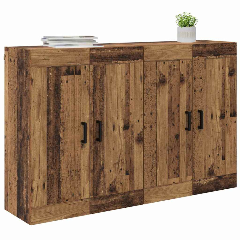 Produktbild för Väggmonterat skåp 2 pcs Gammalt trä 69,5 x 34 x 90 cm