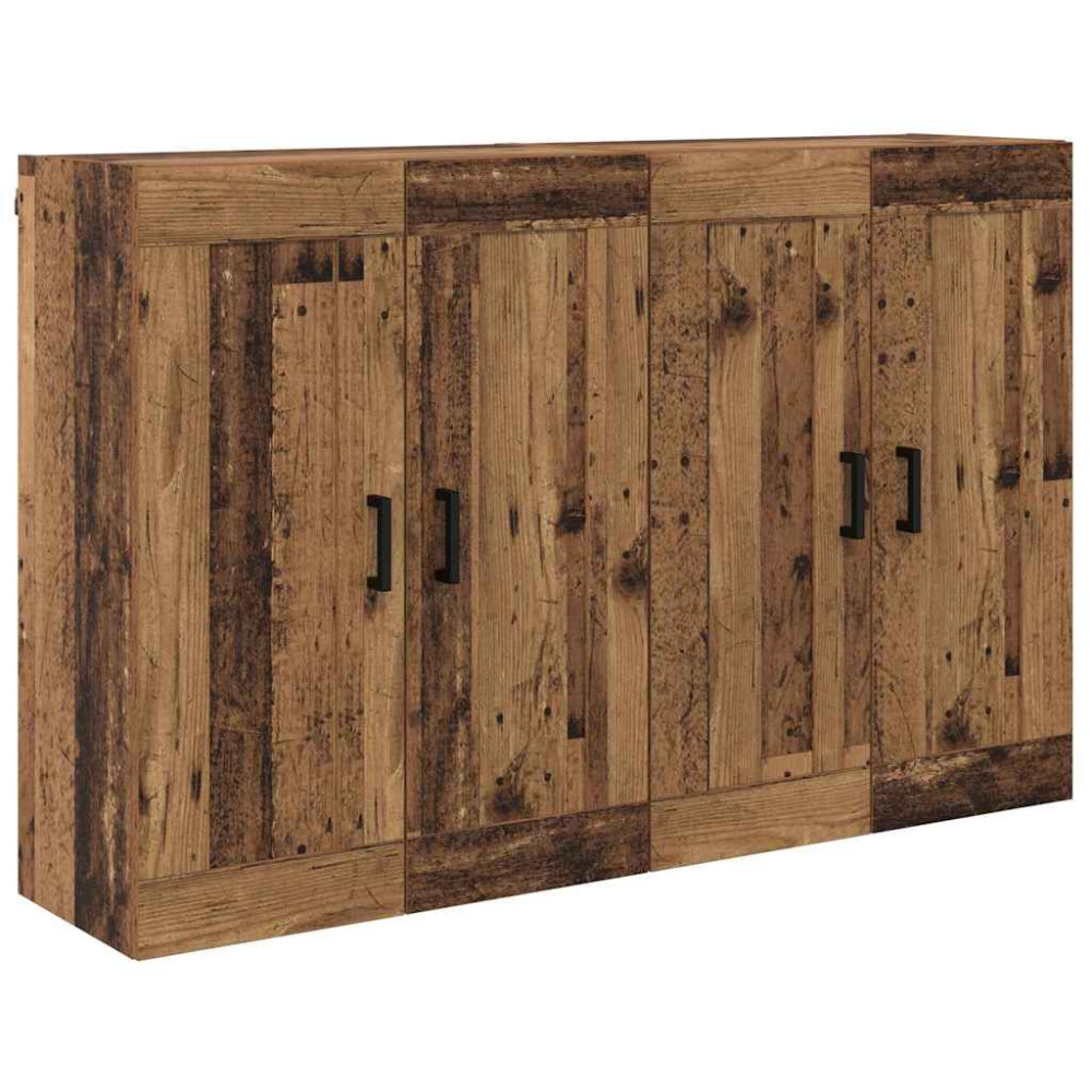 Produktbild för Väggmonterat skåp 2 pcs Gammalt trä 69,5 x 34 x 90 cm