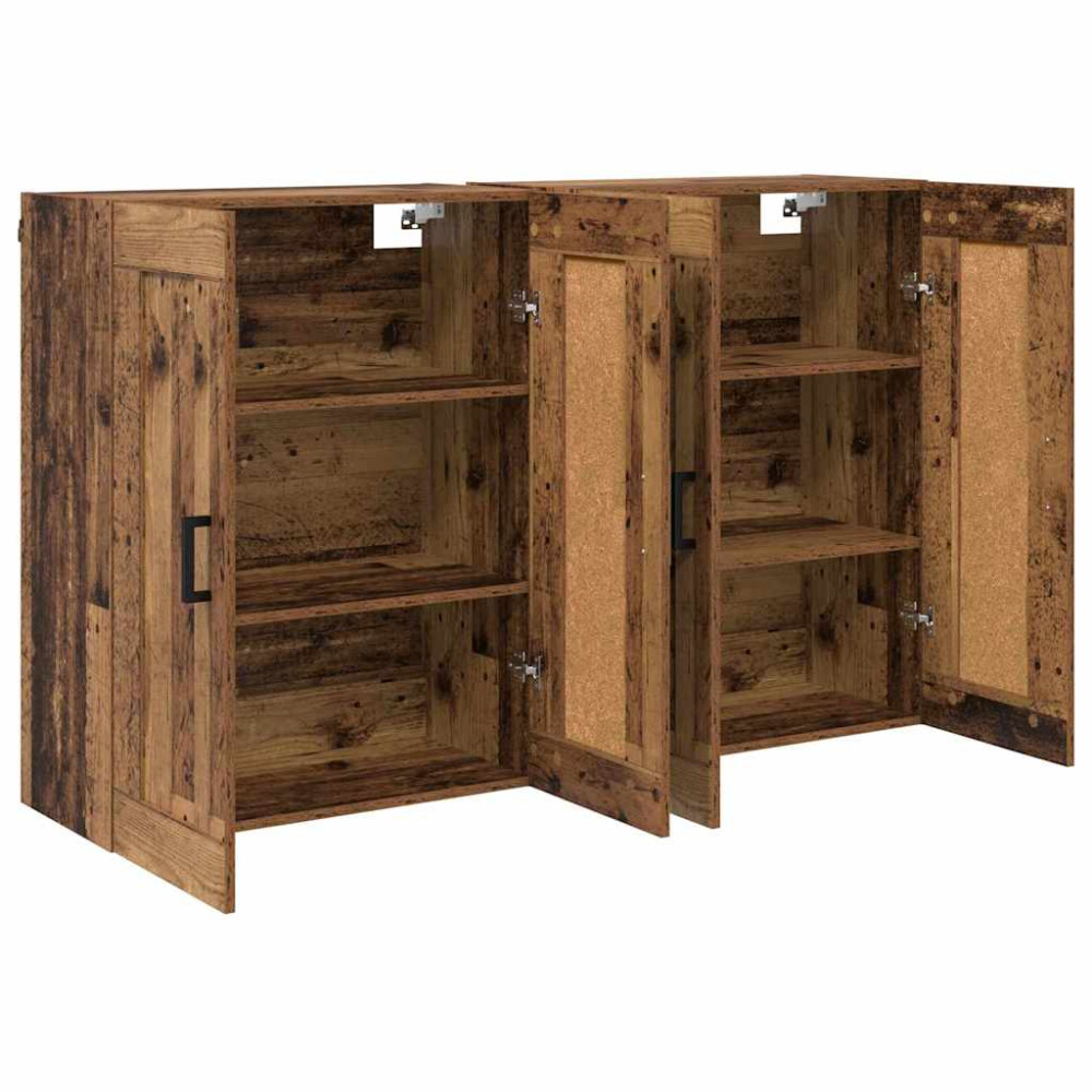Produktbild för Väggmonterat skåp 2 pcs Gammalt trä 69,5 x 34 x 90 cm