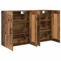 Produktbild för Väggmonterat skåp 2 pcs Gammalt trä 69,5 x 34 x 90 cm