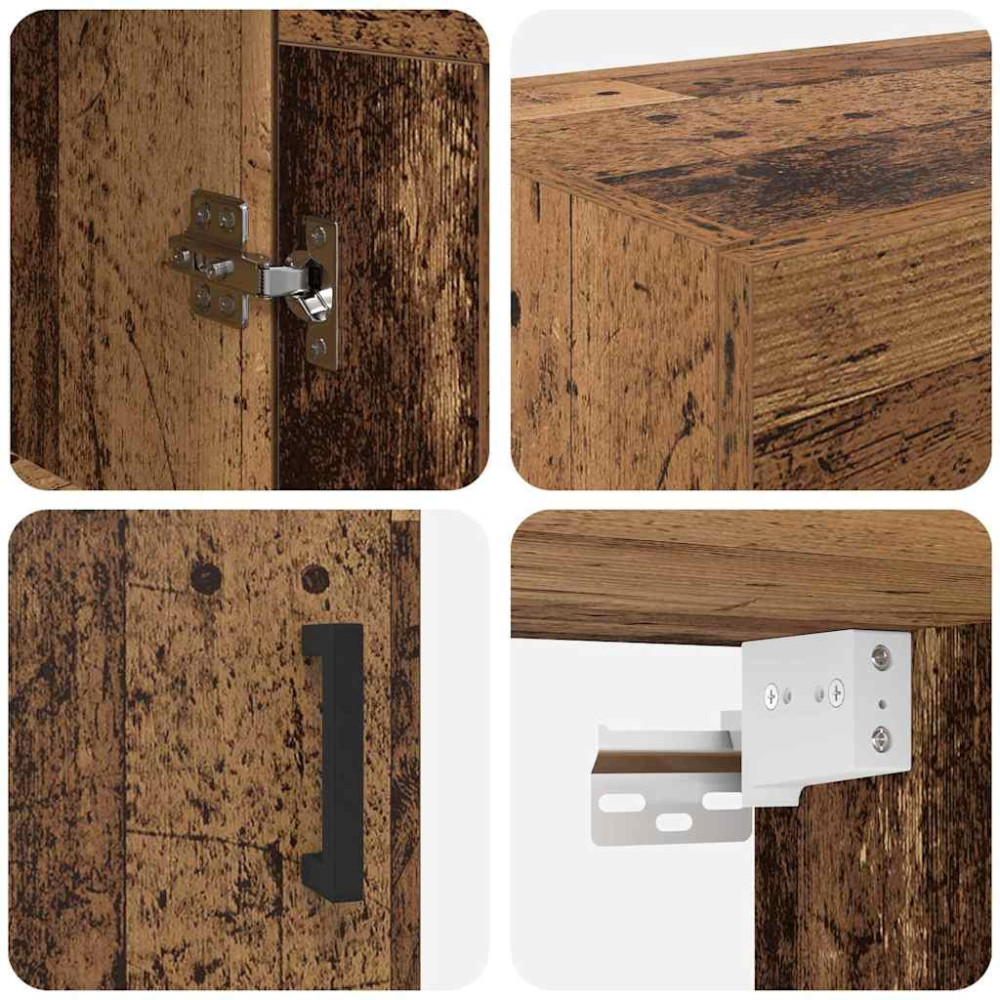 Produktbild för Väggmonterat skåp 2 pcs Gammalt trä 69,5 x 34 x 90 cm