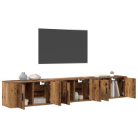 Produktbild för Väggmonterad TV-byrå Set 3 pcs Gammalt trä 80 x 34,5 x 40 cm