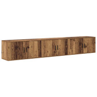 Produktbild för Väggmonterad TV-byrå Set 3 pcs Gammalt trä 80 x 34,5 x 40 cm
