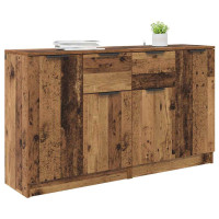 Produktbild för Skåp med låda 2 pcs Gammalt trä 60 x 30 x 70 cm Konstruerat trä