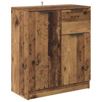 Produktbild för Skåp med låda 2 pcs Gammalt trä 60 x 30 x 70 cm Konstruerat trä