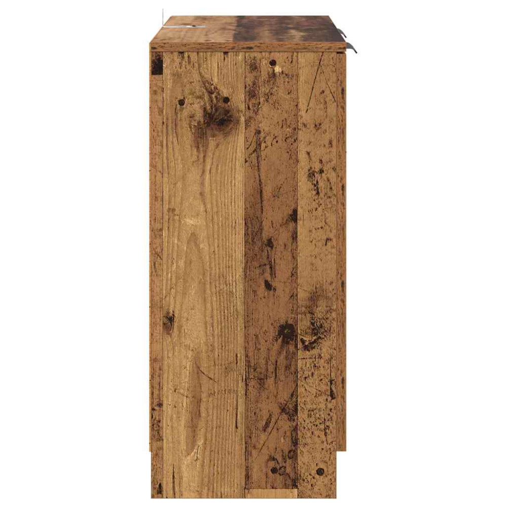 Produktbild för Skåp med låda 2 pcs Gammalt trä 60 x 30 x 70 cm Konstruerat trä