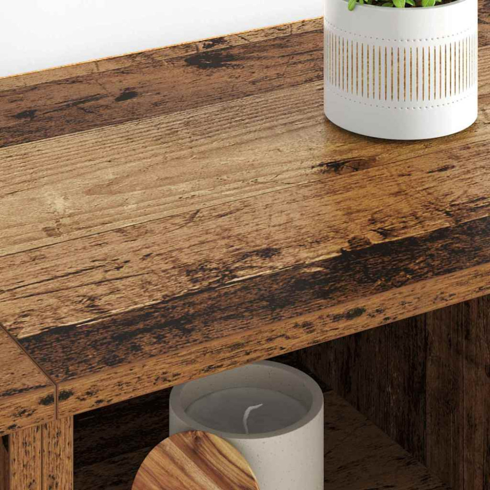 Produktbild för Skåp 2 pcs Gammalt trä 60 x 35 x 70 cm Konstruerat trä