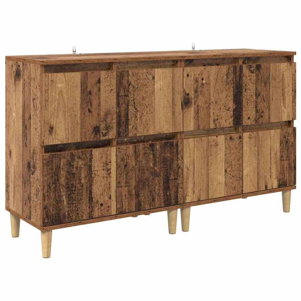 Produktbild för Skåp 2 pcs Gammalt trä 60 x 35 x 70 cm Konstruerat trä