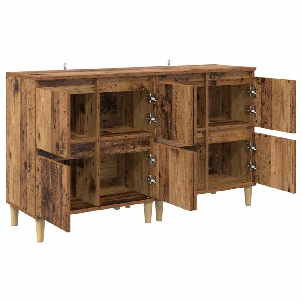 Produktbild för Skåp 2 pcs Gammalt trä 60 x 35 x 70 cm Konstruerat trä