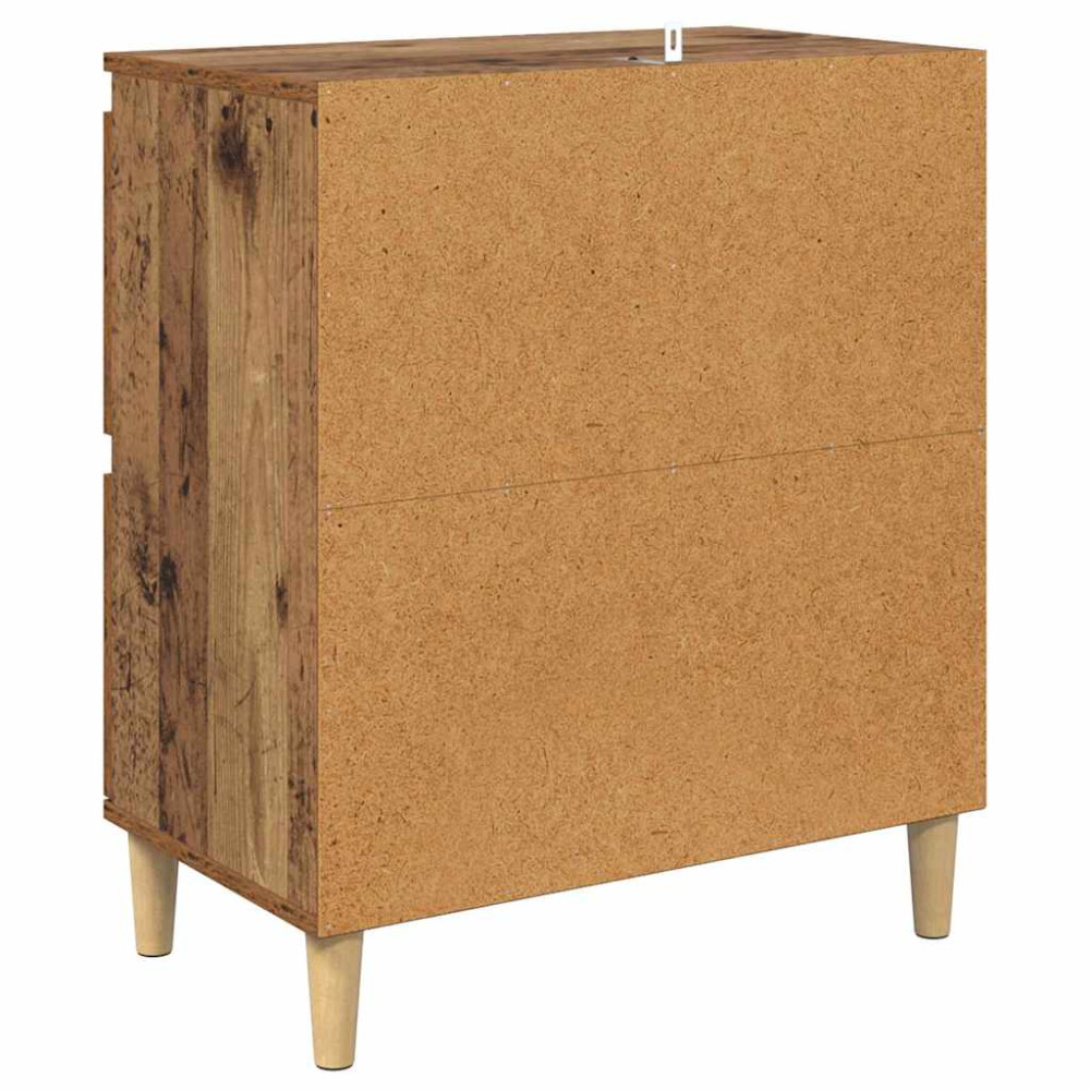 Produktbild för Skåp 2 pcs Gammalt trä 60 x 35 x 70 cm Konstruerat trä