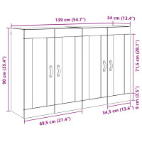 Produktbild för Väggmonterat skåp 2 pcs Artisan Ek 69,5 x 34 x 90 cm