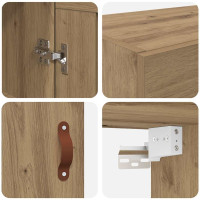 Produktbild för Väggmonterat skåp 2 pcs Artisan Ek 69,5 x 34 x 90 cm