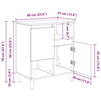 Produktbild för Skåp 3 pcs Artisan Ek 60 x 35 x 70 cm Konstruerat trä