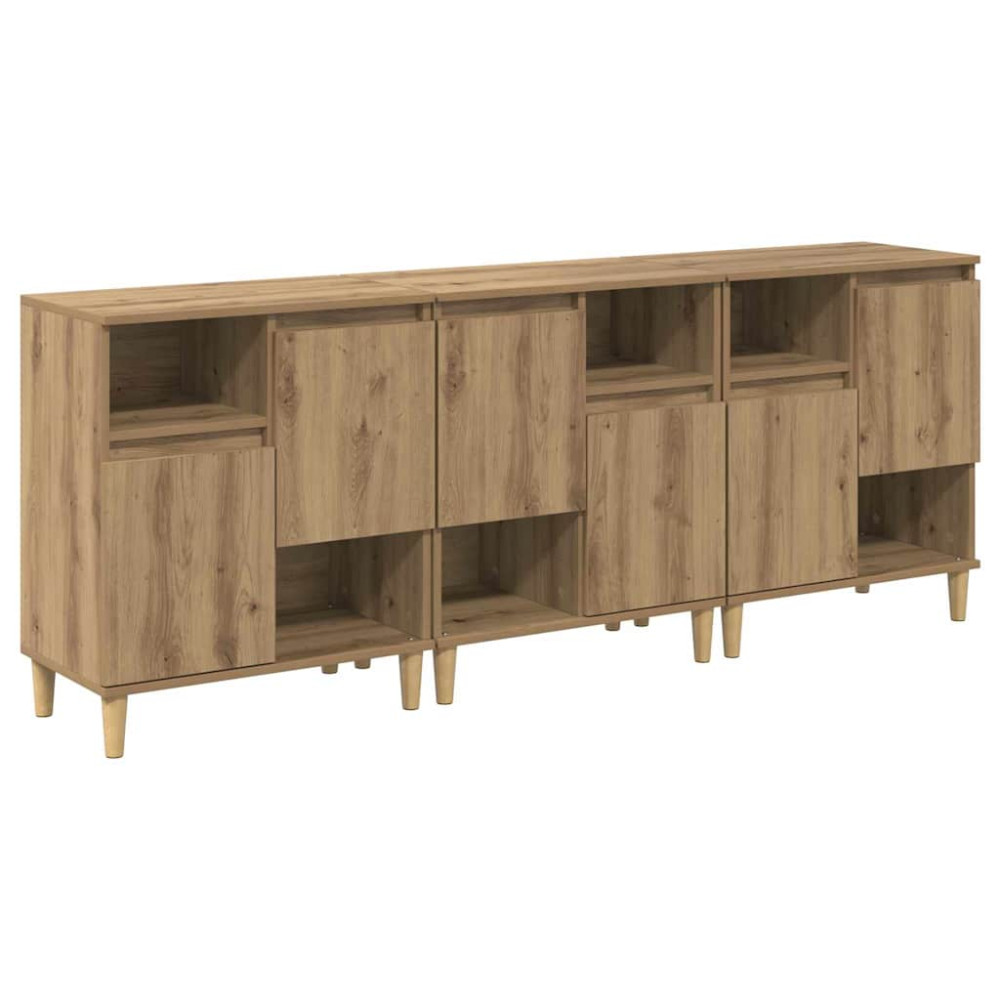 Produktbild för Skåp 3 pcs Artisan Ek 60 x 35 x 70 cm Konstruerat trä